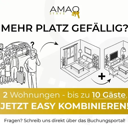 Amao Pearl - Rollstuhlgerechte - 94 Qm - Balkon & Tiefgarage - Aufzug - Naehe Messe - Bis 10 Pers 2whg *